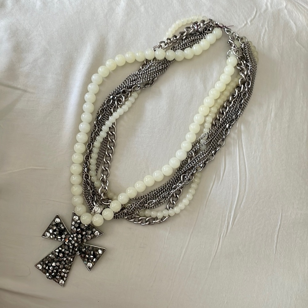 Chrome heart inspired necklace